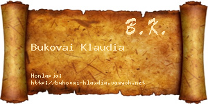 Bukovai Klaudia névjegykártya